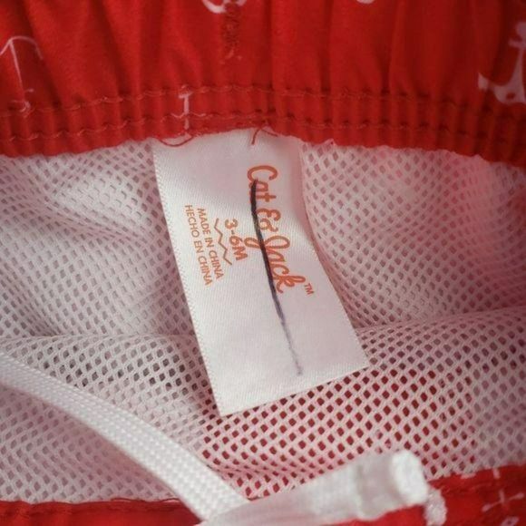 Cat and Jack Red Anchor 3-6 Months Swim Trunks - Picture 4 of 7